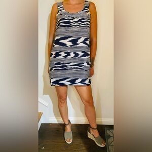 Shoshanna Sleeveless Cover-up in Navy & White Batik